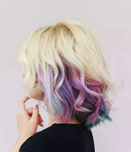 Idea for pastel unicorn balayage color for blonde hair