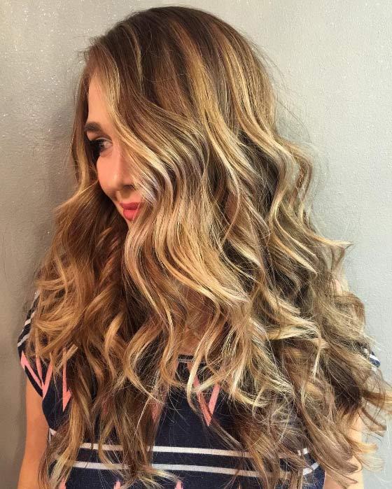 Rich blonde balayage hair color idea