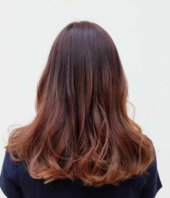 Idea for rose gold balayage hair color