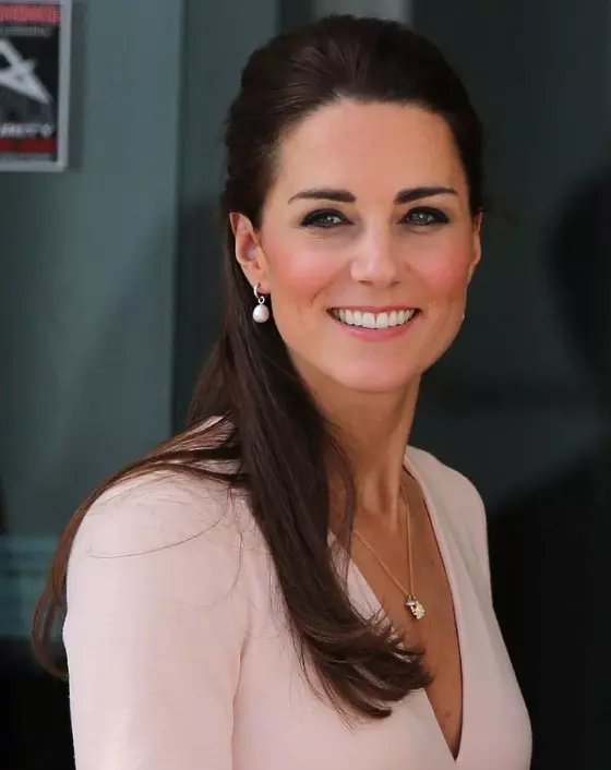 Kate Middleton's sleek half up or half down hairstyle
