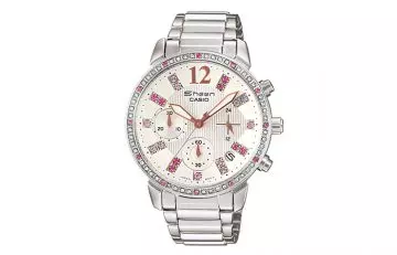Best Selling Casio Watches For Women - 2. Swarovski And Pink Studded Bezel Watch