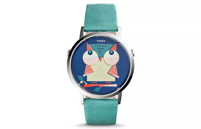 Best Fossil Watches For Indian Women - 17. Vintage Muse Two-Hand Teal Leather Watch