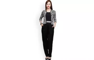 Black layered jumpsuit for women