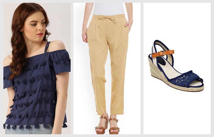 Cold Shoulder And Dhoti Pants