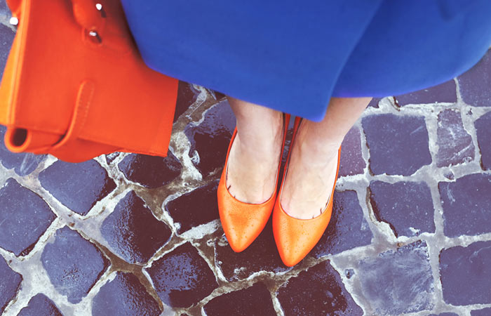 Color block your heels to wear with dresses