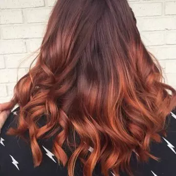 Peaches and mahogany hair color