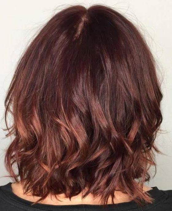 Rose gold mahogany hair color