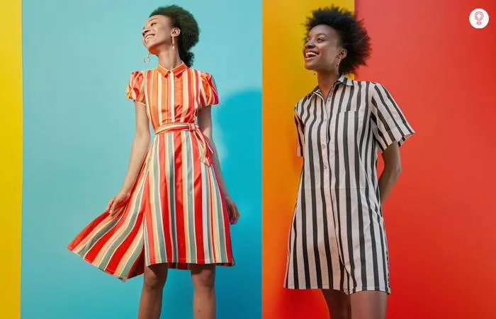 Vertical pattern shirts or dresses to hide belly fat