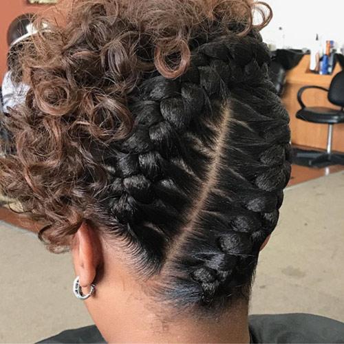 Underbraid goddess braids hairstyle