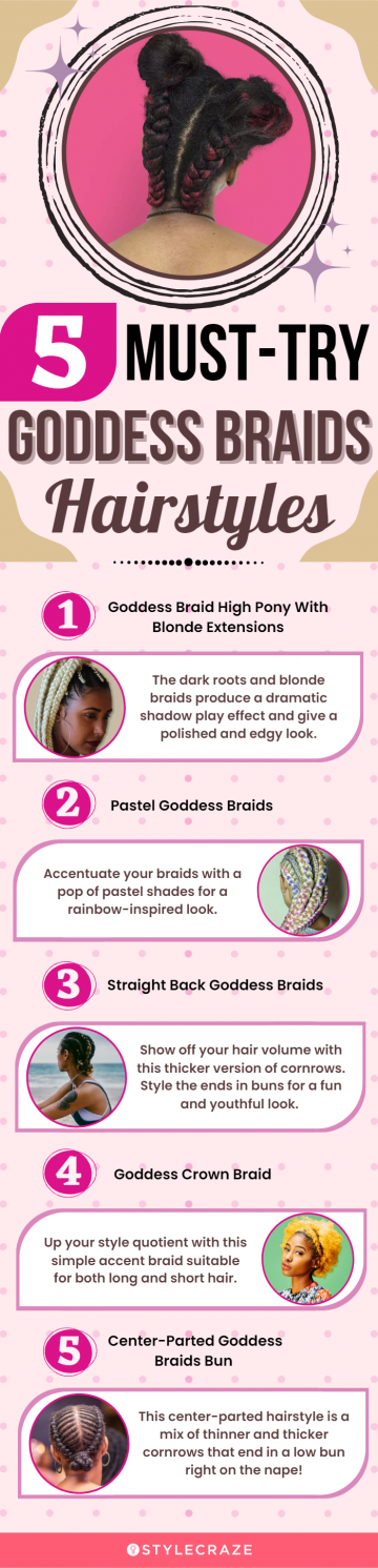 5 must try goddess braids hairstyles (infographic)