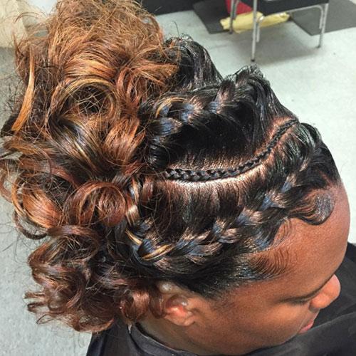 3D goddess braids bun hairstyle