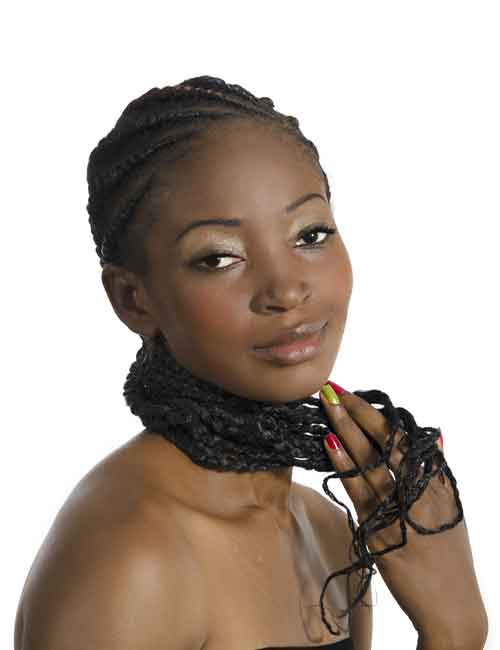 Goddess braids ponytail hairstyle