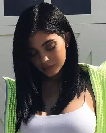 Kylie Jenner poker straight black hairstyle