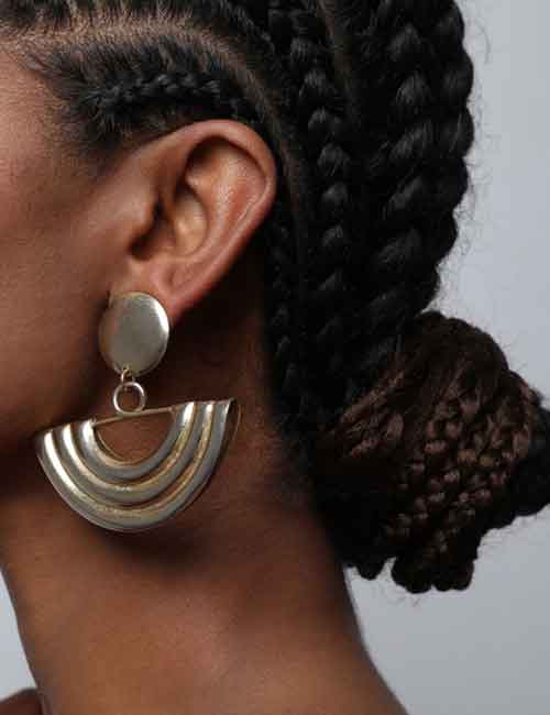 Swirly goddess braids bun hairstyle
