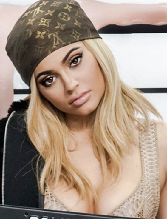 Kylie Jenner tied up in a do-rag hairstyle