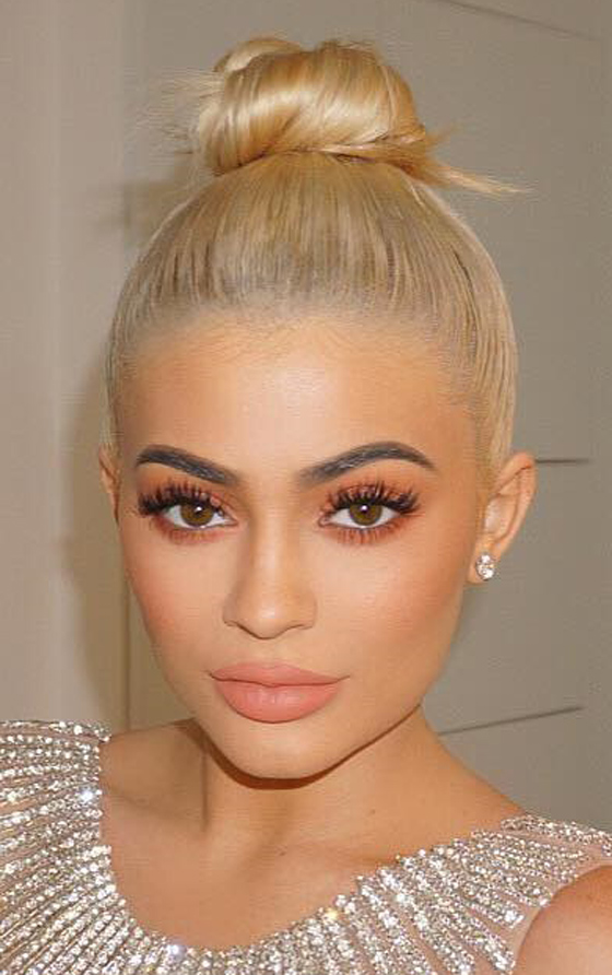 Kylie Jenner top knot hairstyle