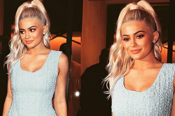 Kylie Jenner wavy high ponytail hairstyle