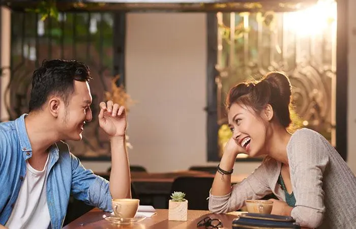 When you laugh at his jokes