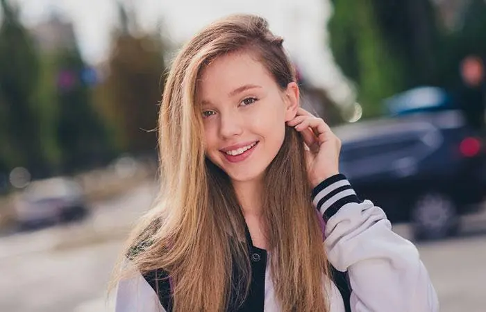 When you tuck a lock of hair behind your ear