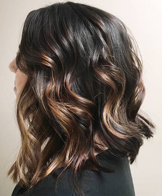 Opulence hair with caramel highlights