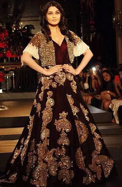 8. Aishwarya Rai In A Royal Indo-Western Wedding Gown