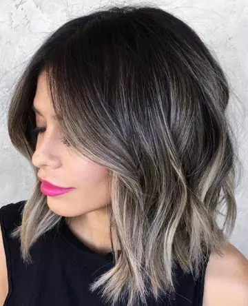Cool toned ash blonde hair color in ombre