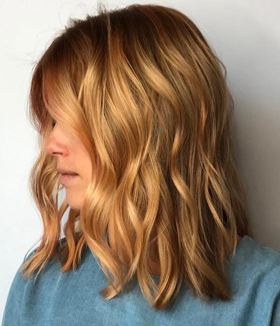 Butterscotch and honey blonde hair color