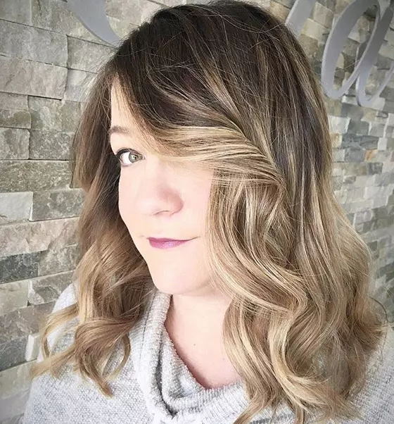 Honey and ash blonde hair color idea for coffee brown hair