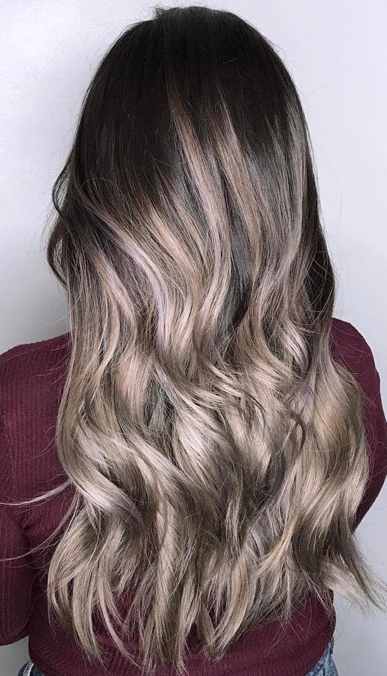 40 Top Pictures Dark Ash Blonde On Dark Brown Hair : Ash Blonde Balayage, dark root! I Love it! | Ash blonde ...