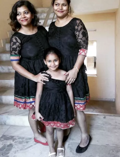Matching dress with your kid with old sarees