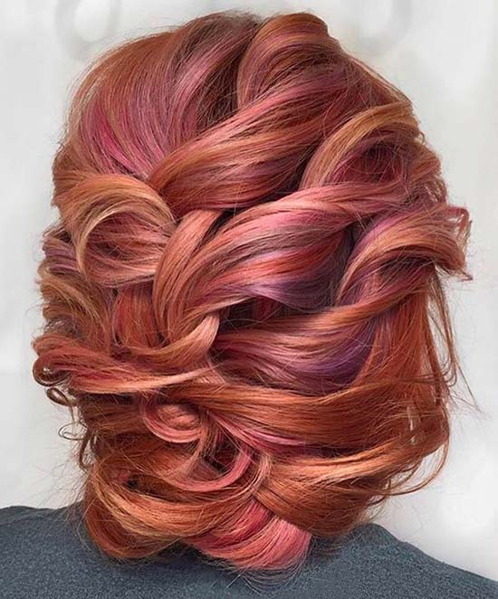 Idéia de cor de cabelo ruivo multicolorido