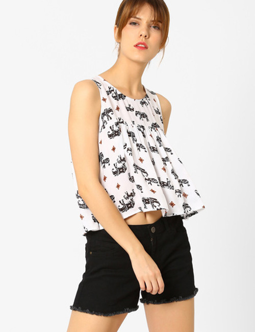 Flared crop top with shorts