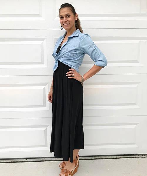 Convert your maxi skirt into a tube top