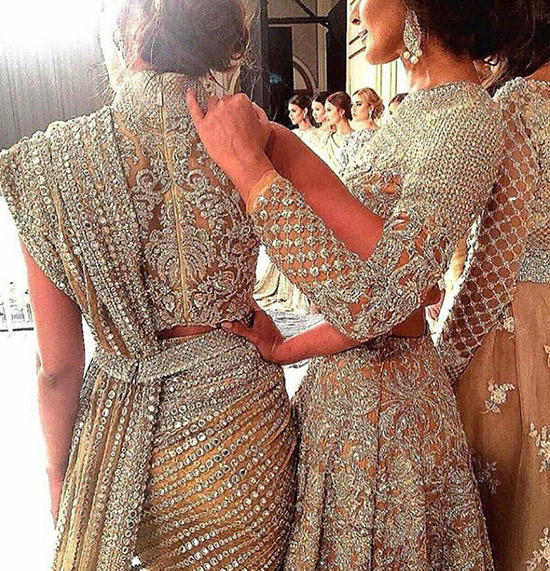 Dull gold pattu saree blouse design with heavy work