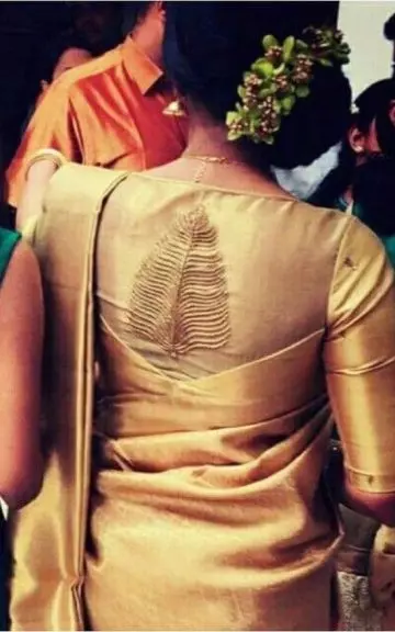 Pattu saree blouse design with patch work