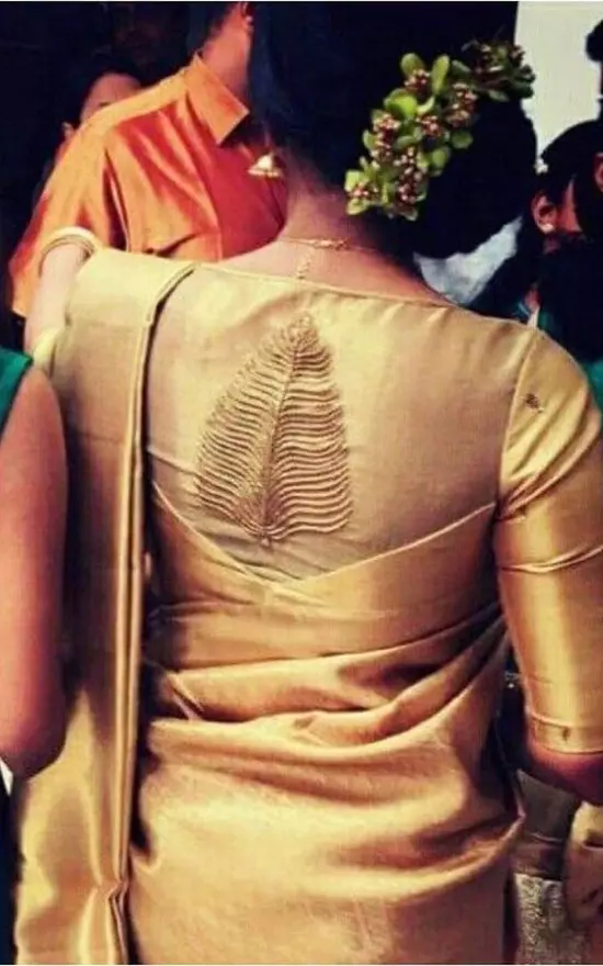 Pattu saree blouse design with patch work
