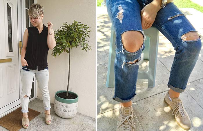 How to make ripped jeans by making holes