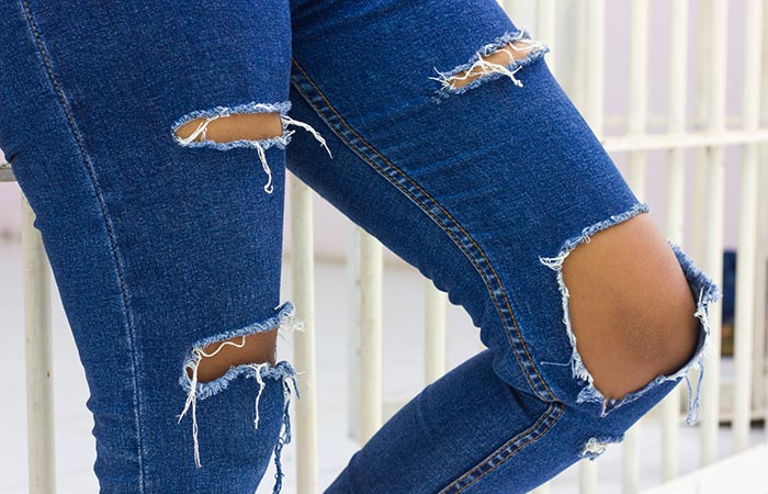 Add finishing touches to your ripped jeans