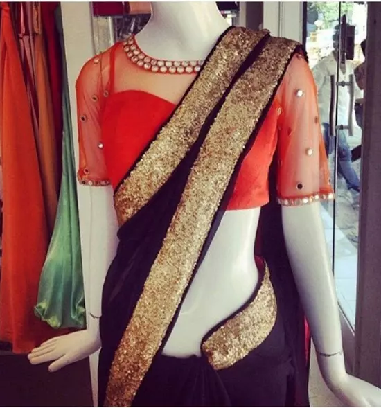 Net pattu saree blouse design