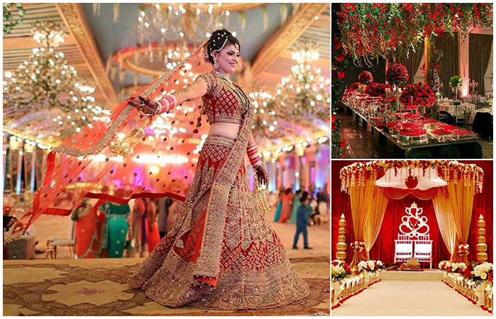 Red color combination for wedding