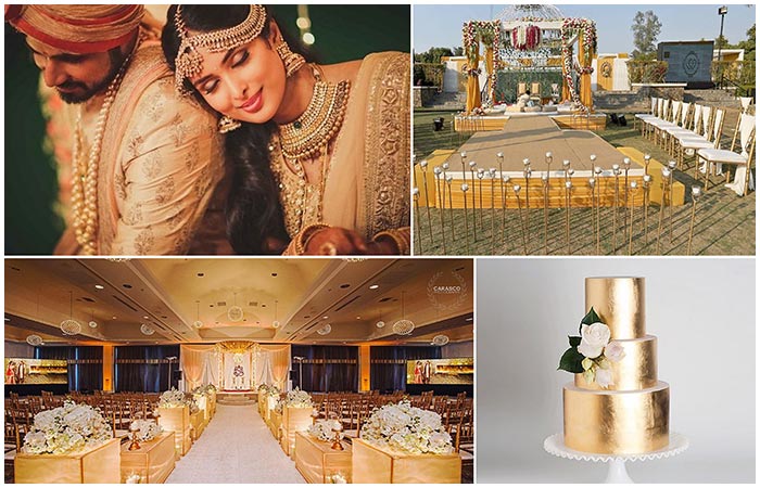 Gold color combination for wedding