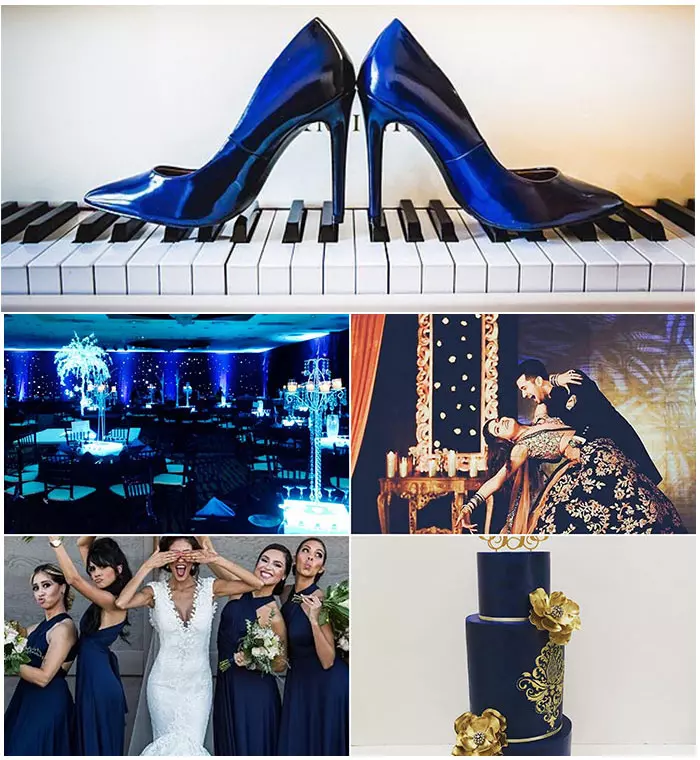Navy blue color combination for wedding