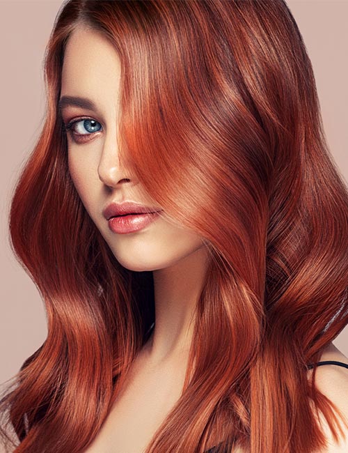 Electric auburn hair color for women