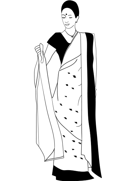 Step 10 of draping saree in Bengali style