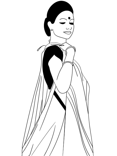 Step 11 of draping saree in Bengali style