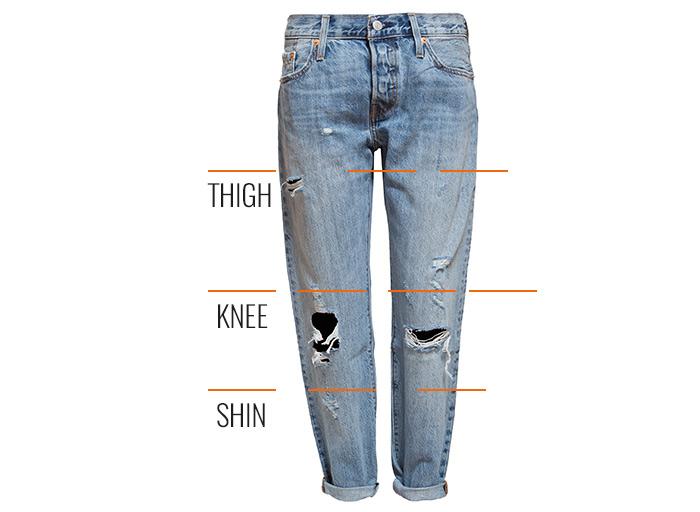 diy knee cut jeans