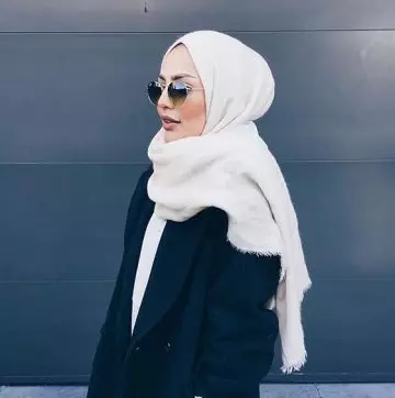 Style hijab with scarf for winter