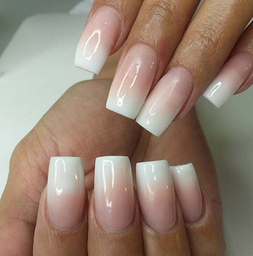 French ombre acrylic nail design