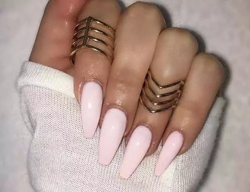 Chic pastel pink acrylic nail design