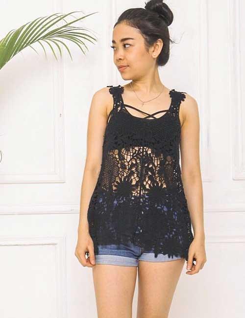 Women's Fashion Casual Lace Top Summer Sleeveless Bralette Top